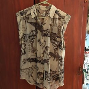 Sheer Madewell Cap-Sleeve Top